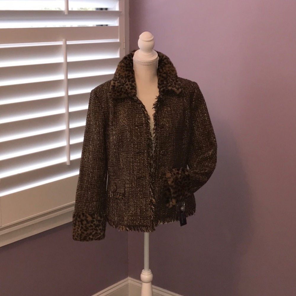 Fundamental Things.  Jacket with faux fur trim.